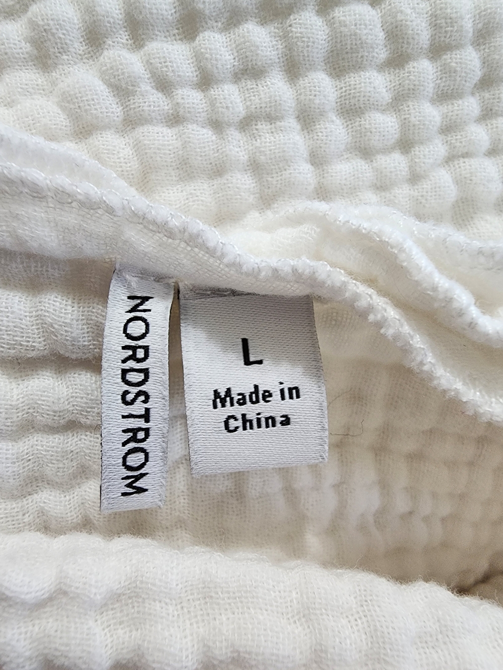 Nordstrom White Cotton Gauze Midi Bridal Coastal Dress Ruffle Back Size Large - Picture 10 of 12